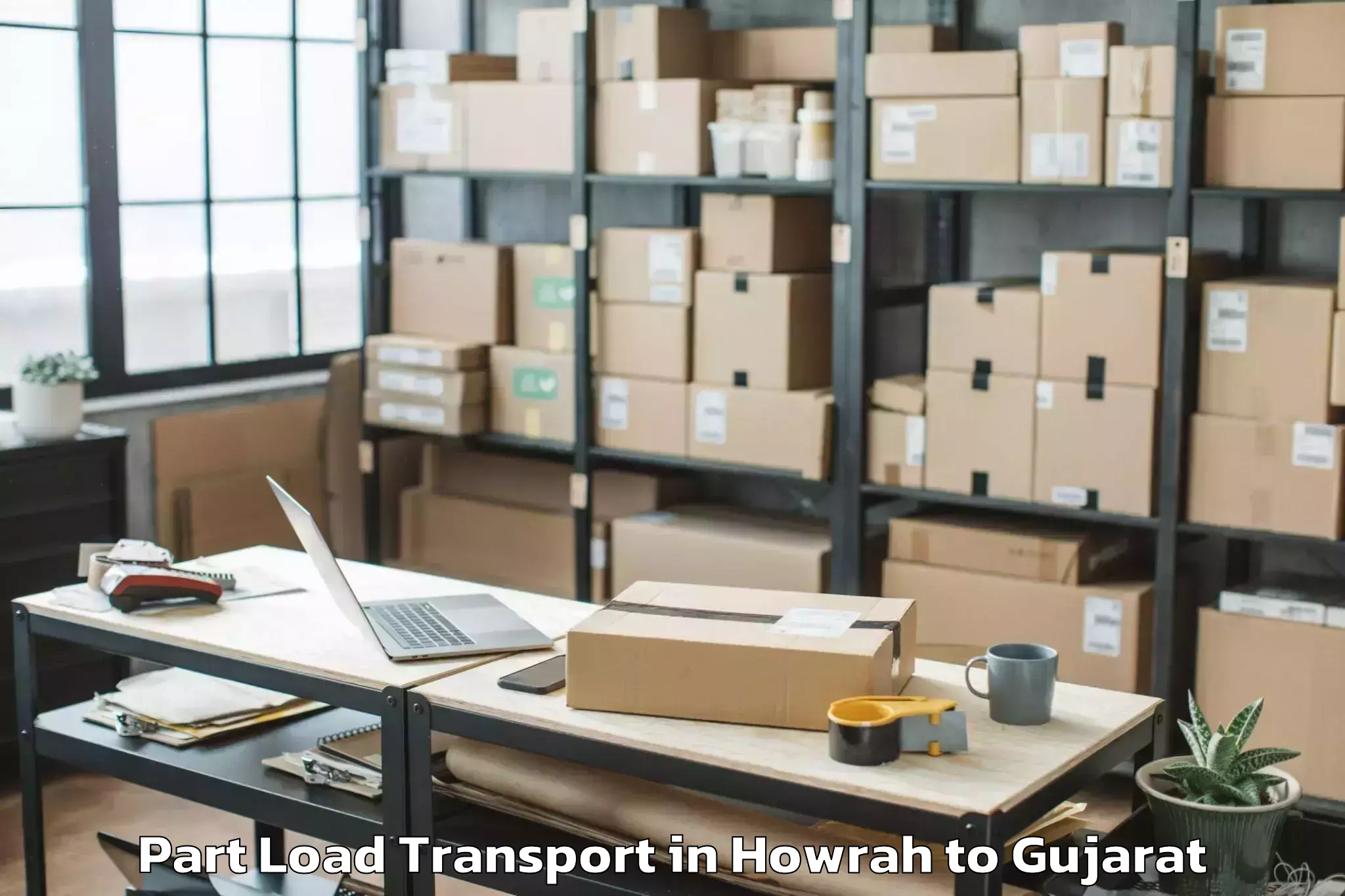 Professional Howrah to Karjan Part Load Transport